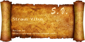 Straus Vitus névjegykártya